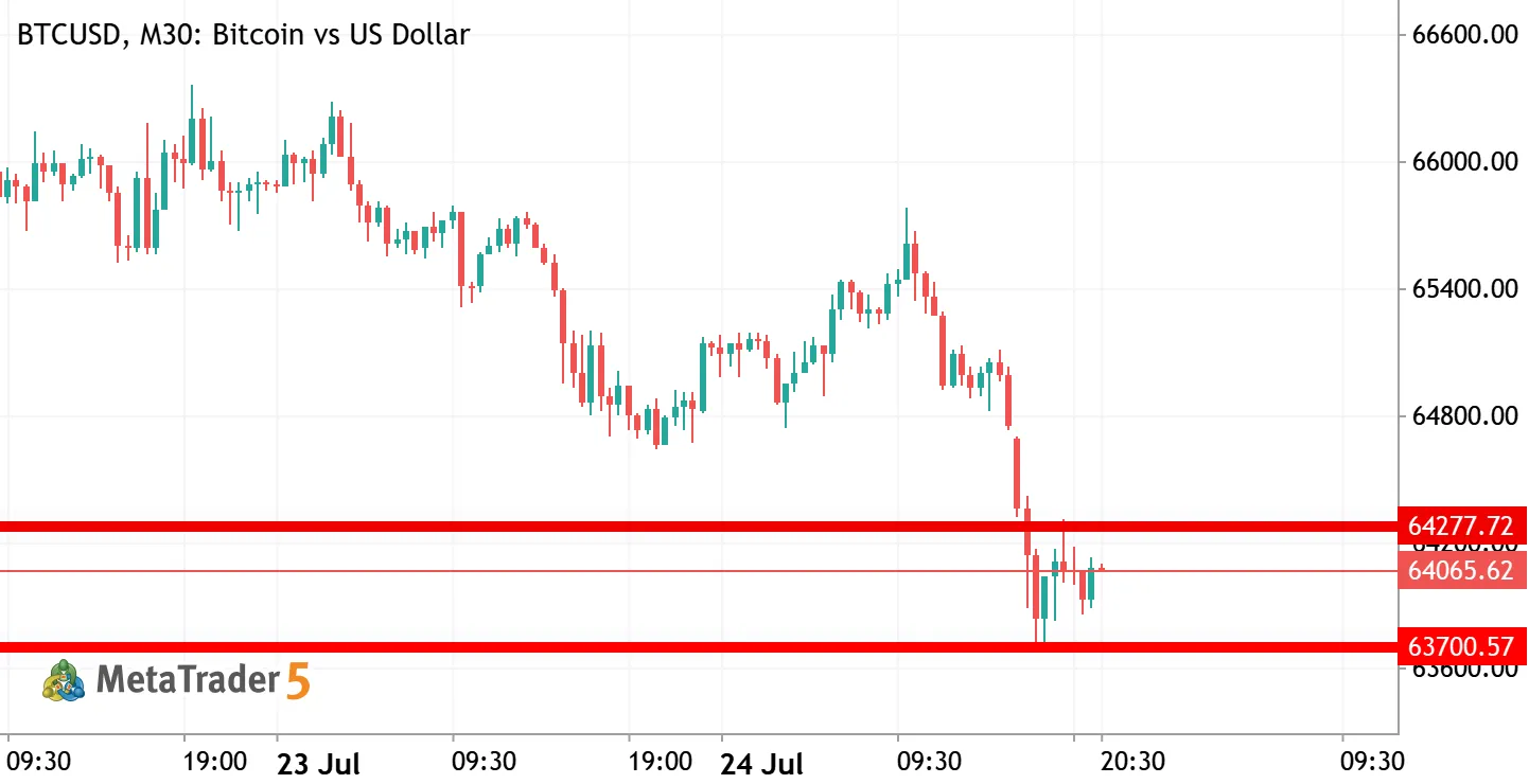 BTCUSD: Bearish Continuation Setup After Support Bounce